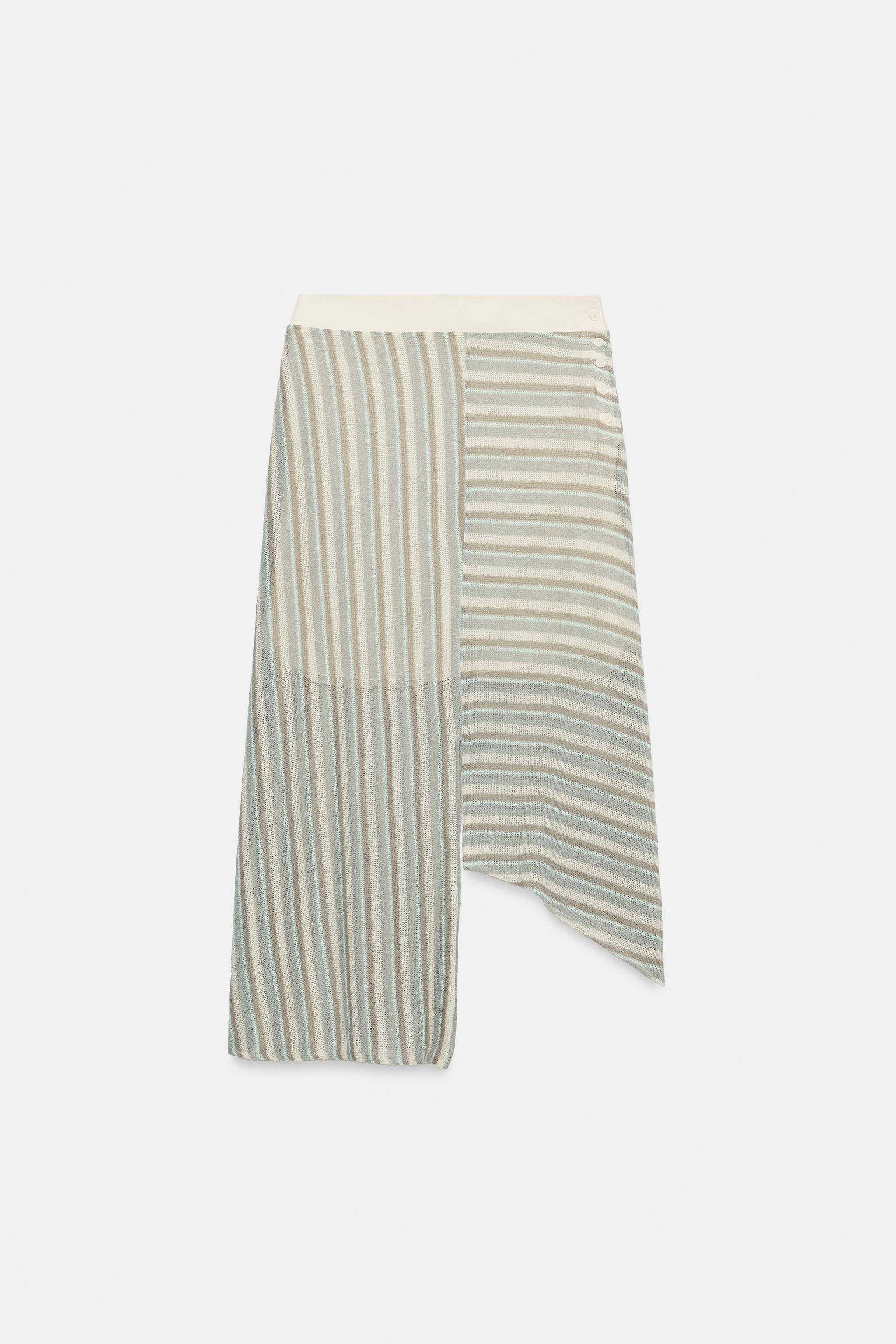 JUPE ASYMÉTRIQUE À RAYURES